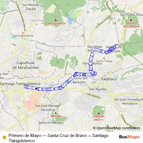 Primero de Mayo bus Line Map