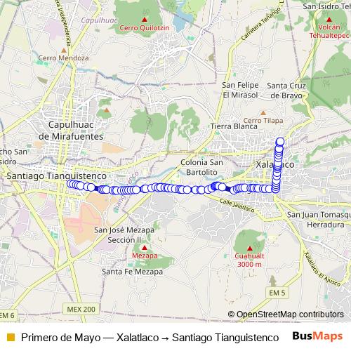 Primero de Mayo bus Line Map