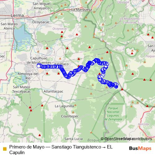 Primero de Mayo bus Line Map