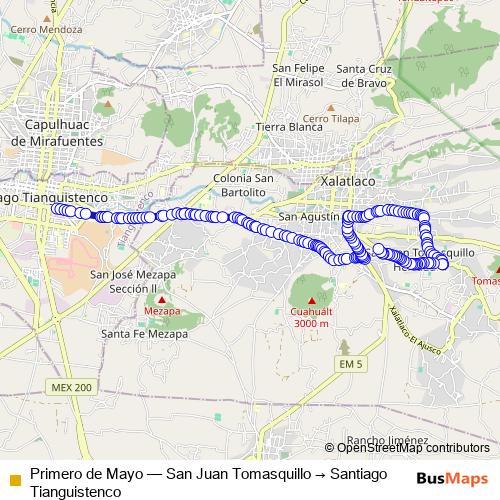 Primero de Mayo bus Line Map