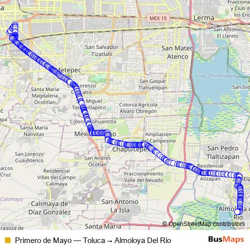 Primero de Mayo bus Line Map