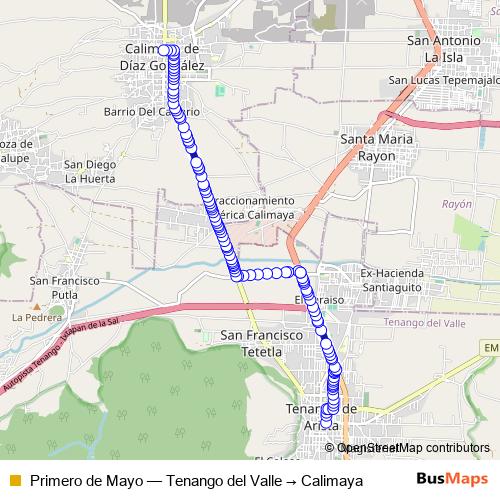 Primero de Mayo bus Line Map