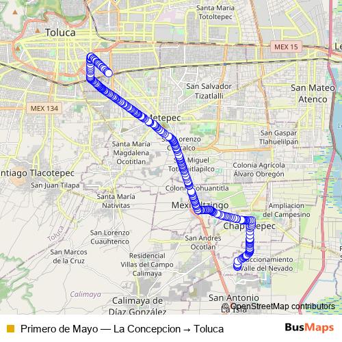 Primero de Mayo bus Line Map