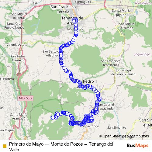Primero de Mayo bus Line Map