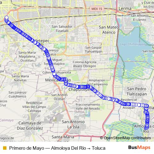 Primero de Mayo bus Line Map