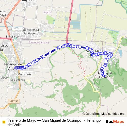 Primero de Mayo bus Line Map