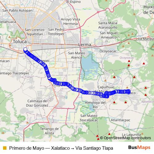 Primero de Mayo bus Line Map