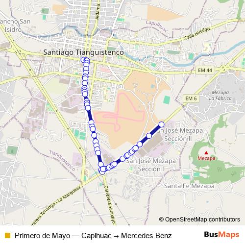 Primero de Mayo bus Line Map