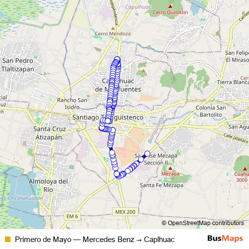 Primero de Mayo bus Line Map