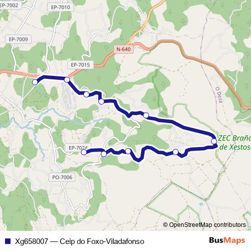 Xg658007 bus Line Map