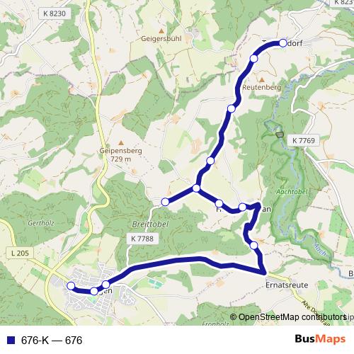676-K bus Line Map