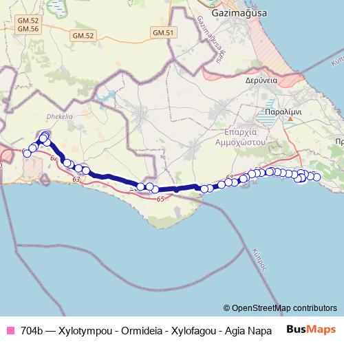 704b bus Line Map