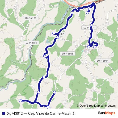 Xg743012 bus Line Map