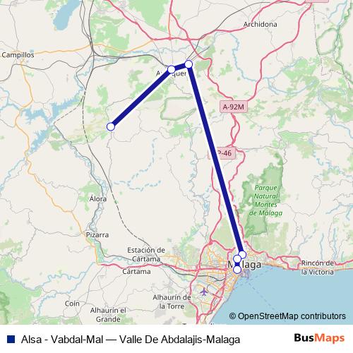Alsa - Vabdal-Mal bus Line Map