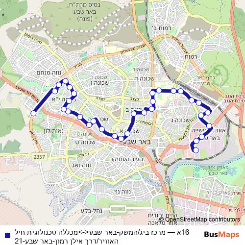 16א bus Line Map