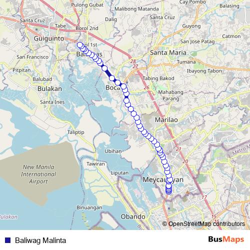 Baliwag Malinta bus Line Map