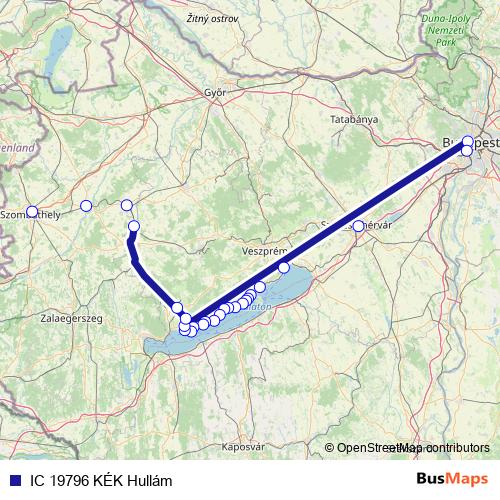 IC 19796 KÉK Hullám rail Line Map