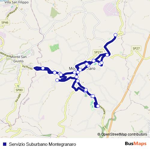 Servizio Suburbano Montegranaro bus Line Map