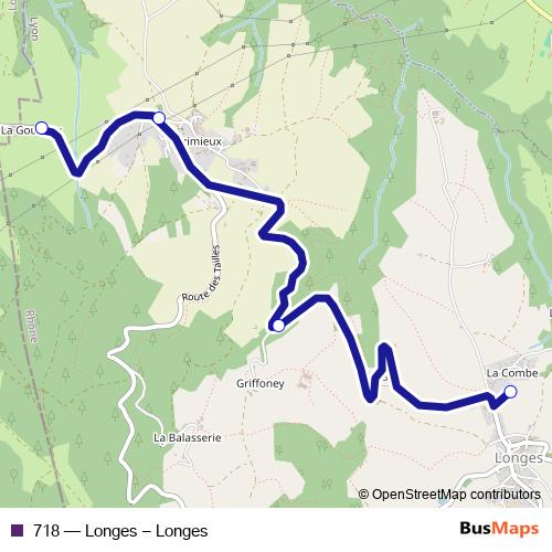 718 bus Line Map