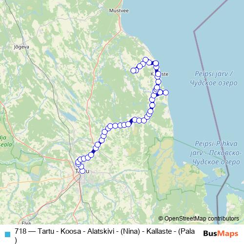 718 bus Line Map