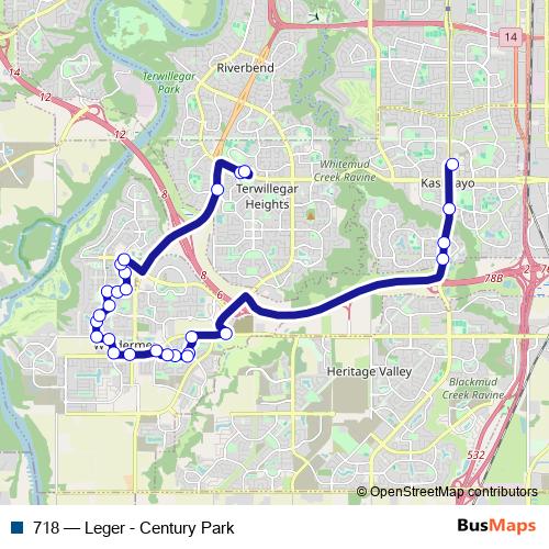 718 bus Line Map