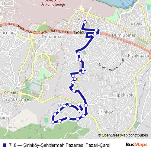 718 bus Line Map