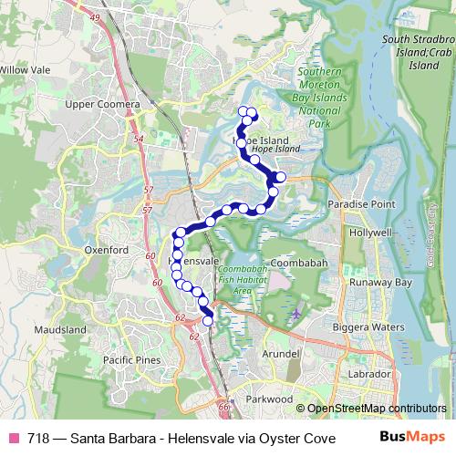 718 bus Line Map