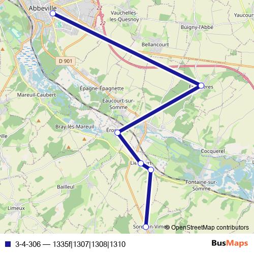 3-4-306 bus Line Map