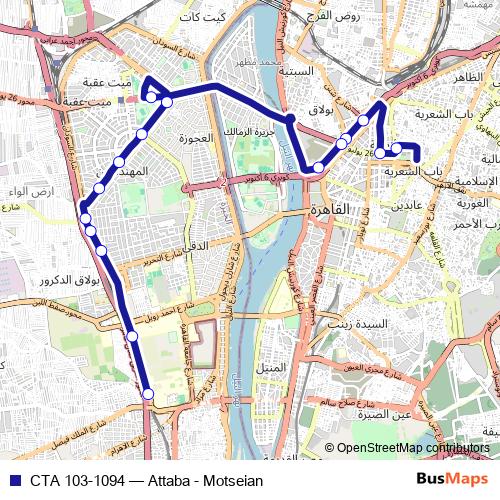 CTA 103-1094 bus Line Map
