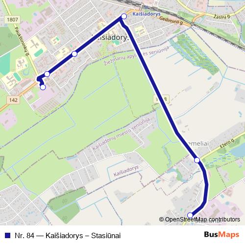 Nr. 84 bus Line Map