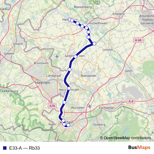 E33-A rail Line Map