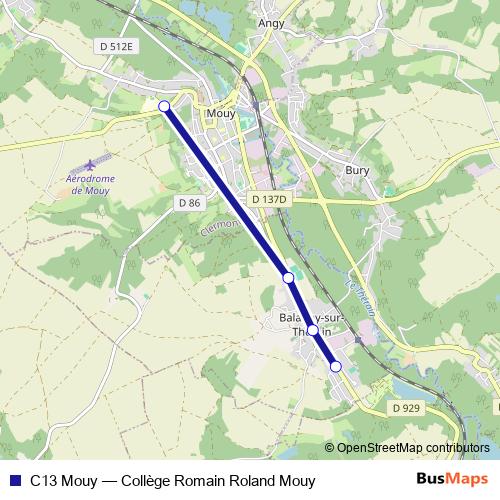 C13 Mouy bus Line Map
