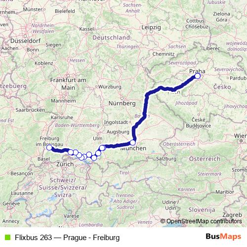 Flixbus 263 bus Line Map
