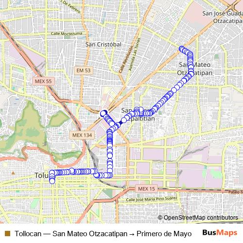 Tollocan bus Line Map