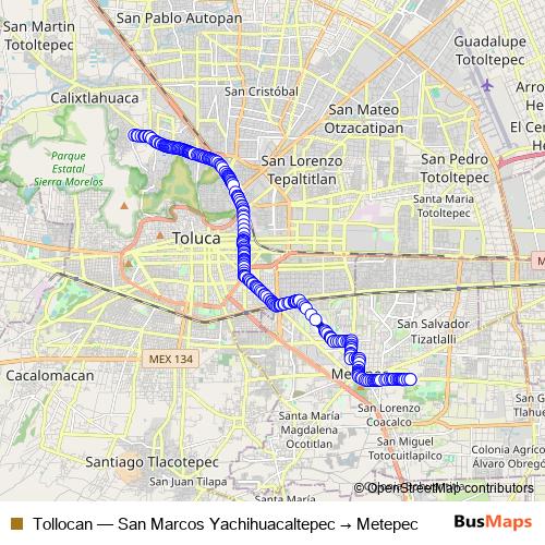 Tollocan bus Line Map