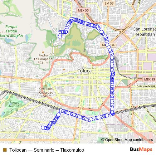 Tollocan bus Line Map