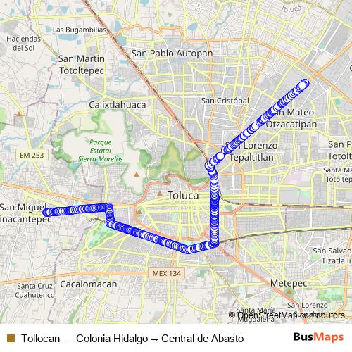 Tollocan bus Line Map
