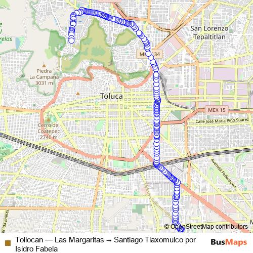 Tollocan bus Line Map
