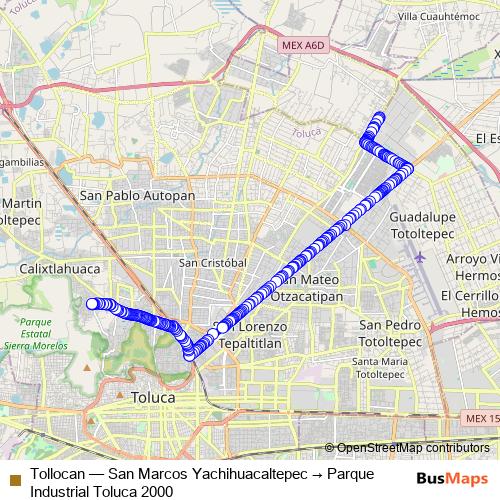 Tollocan bus Line Map