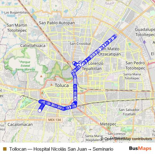 Tollocan bus Line Map