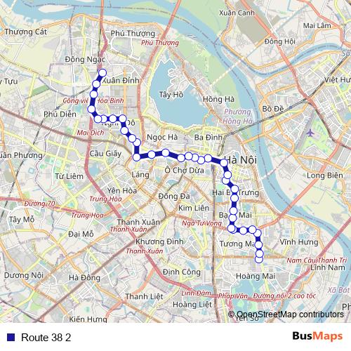Route 38 2 bus Line Map