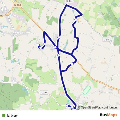 Erbray bus Line Map