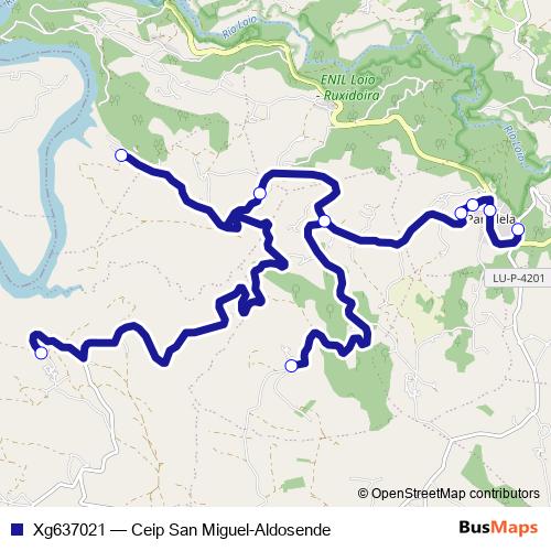 Xg637021 bus Line Map