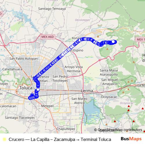 Crucero bus Line Map