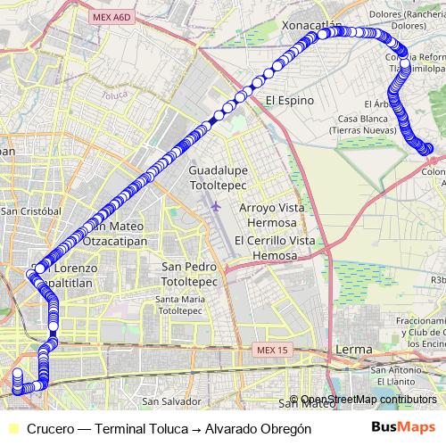 Crucero bus Line Map