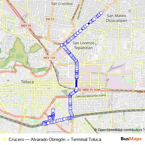 Crucero bus Line Map