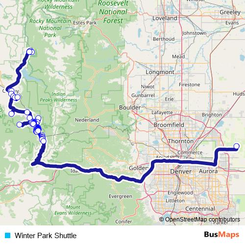 Winter Park Shuttle bus Line Map