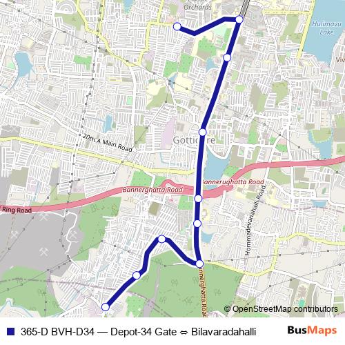 365-D BVH-D34 bus Line Map