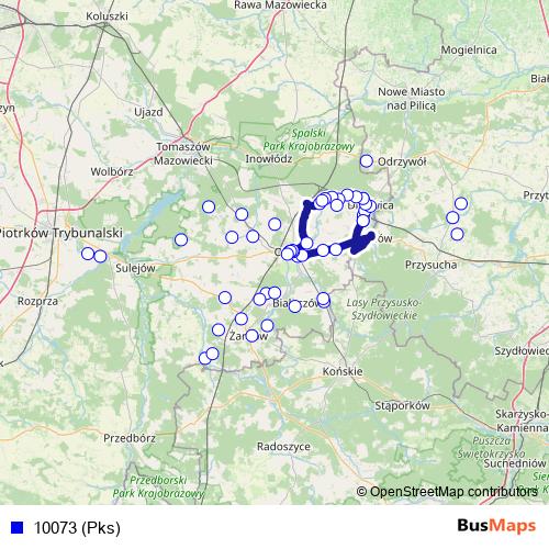10073 (Pks) bus Line Map
