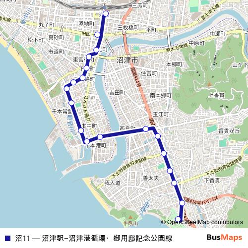 沼11 bus Line Map